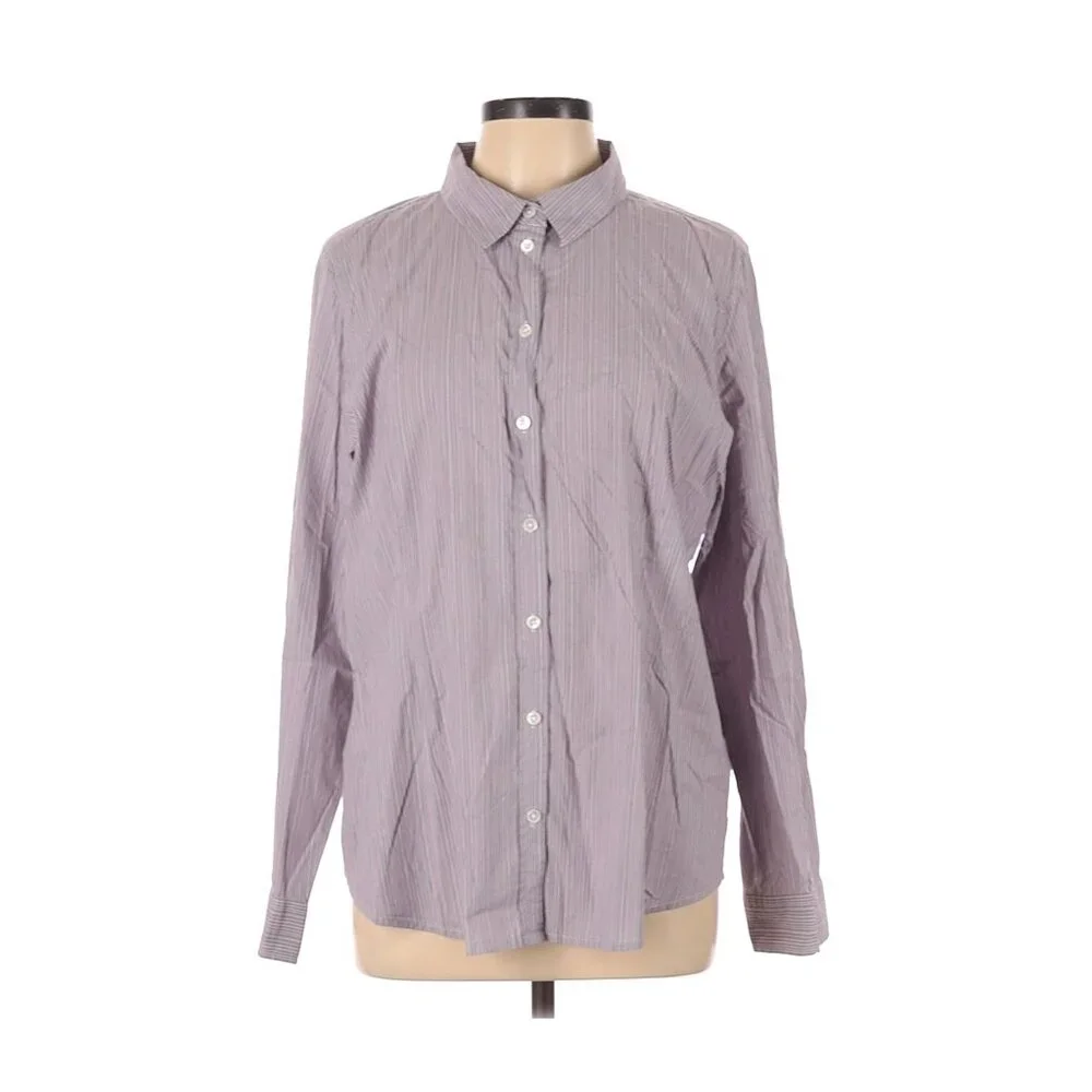 J. Jill Womens Stretch Button-Up Shirt XL Cotton & Nylon Blend - Picture 1 of 5